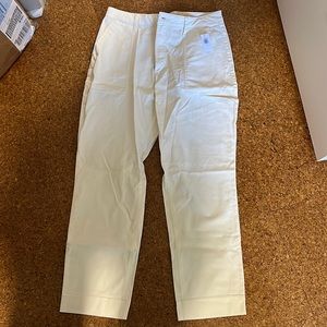 High-Waisted Straight Canvas Workwear Pants for Women